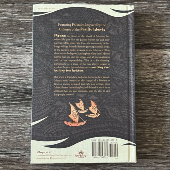 The Story of Moana by Kari Sutherland Hardcover with Temporary Tattoos - Picture 2 of 4